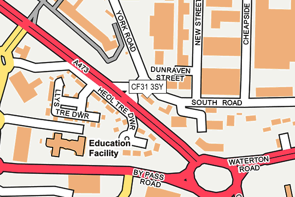 CF31 3SY map - OS OpenMap – Local (Ordnance Survey) CF31 3SY map - OS OpenMap – Local (Ordnance Survey)