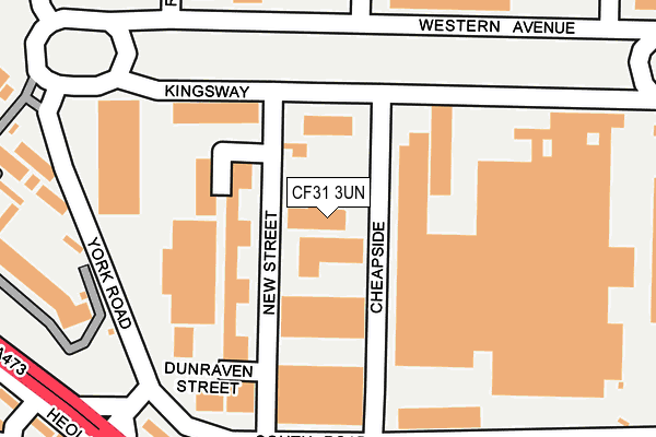 CF31 3UN map - OS OpenMap – Local (Ordnance Survey) CF31 3UN map - OS OpenMap – Local (Ordnance Survey)