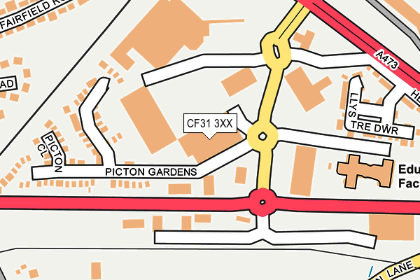 CF31 3XX map - OS OpenMap – Local (Ordnance Survey) CF31 3XX map - OS OpenMap – Local (Ordnance Survey)