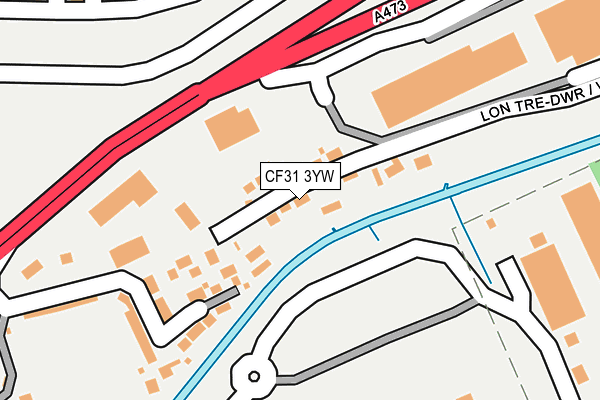 CF31 3YW map - OS OpenMap – Local (Ordnance Survey) CF31 3YW map - OS OpenMap – Local (Ordnance Survey)