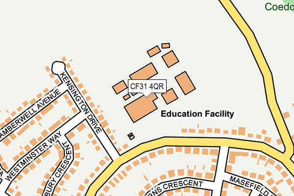 CF31 4QR map - OS OpenMap – Local (Ordnance Survey) CF31 4QR map - OS OpenMap – Local (Ordnance Survey)