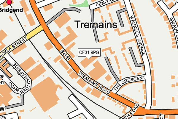 CF31 9PG map - OS OpenMap – Local (Ordnance Survey) CF31 9PG map - OS OpenMap – Local (Ordnance Survey)
