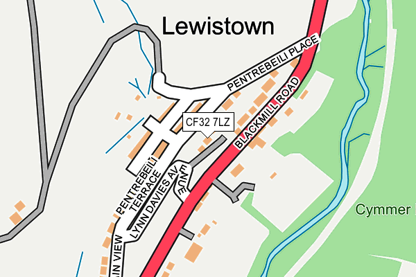 CF32 7LZ map - OS OpenMap – Local (Ordnance Survey) CF32 7LZ map - OS OpenMap – Local (Ordnance Survey)