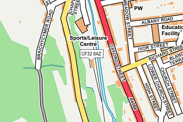 CF32 8AZ map - OS OpenMap – Local (Ordnance Survey) CF32 8AZ map - OS OpenMap – Local (Ordnance Survey)