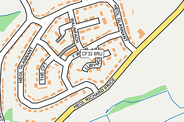 CF32 8RU map - OS OpenMap – Local (Ordnance Survey) CF32 8RU map - OS OpenMap – Local (Ordnance Survey)
