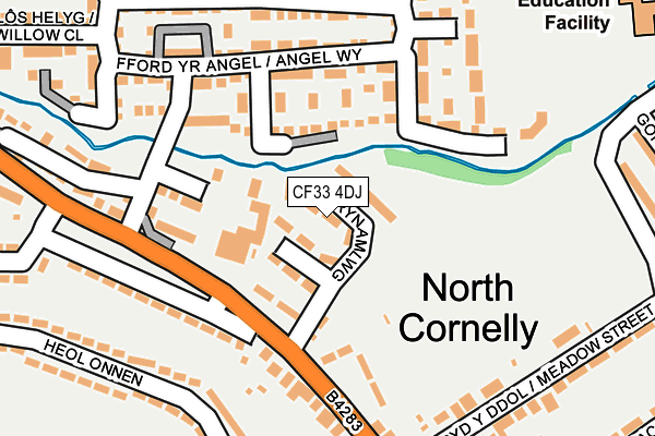 CF33 4DJ map - OS OpenMap – Local (Ordnance Survey) CF33 4DJ map - OS OpenMap – Local (Ordnance Survey)