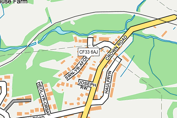 CF33 6AJ map - OS OpenMap – Local (Ordnance Survey) CF33 6AJ map - OS OpenMap – Local (Ordnance Survey)