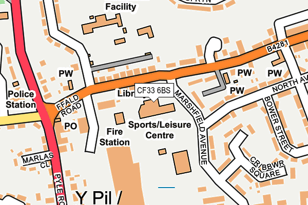 CF33 6BS map - OS OpenMap – Local (Ordnance Survey) CF33 6BS map - OS OpenMap – Local (Ordnance Survey)