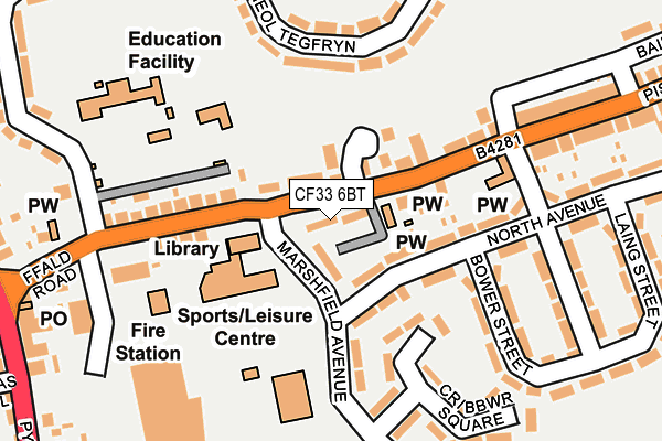 CF33 6BT map - OS OpenMap – Local (Ordnance Survey) CF33 6BT map - OS OpenMap – Local (Ordnance Survey)