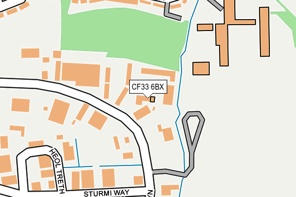 CF33 6BX map - OS OpenMap – Local (Ordnance Survey) CF33 6BX map - OS OpenMap – Local (Ordnance Survey)