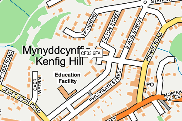 CF33 6FA map - OS OpenMap – Local (Ordnance Survey) CF33 6FA map - OS OpenMap – Local (Ordnance Survey)
