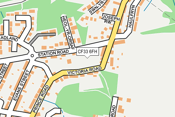 CF33 6FH map - OS OpenMap – Local (Ordnance Survey) CF33 6FH map - OS OpenMap – Local (Ordnance Survey)