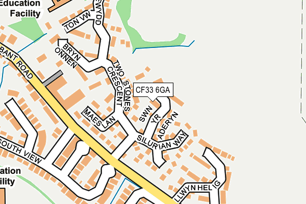 CF33 6GA map - OS OpenMap – Local (Ordnance Survey) CF33 6GA map - OS OpenMap – Local (Ordnance Survey)