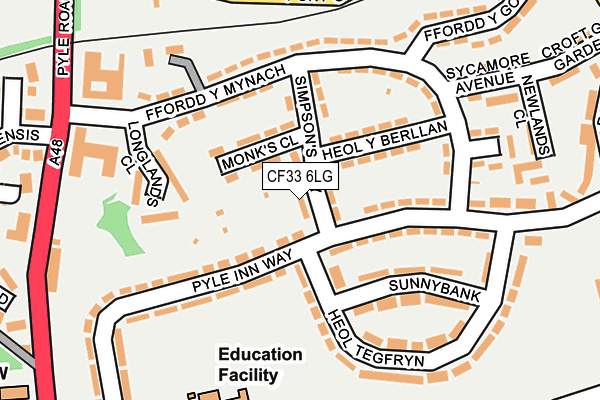 CF33 6LG map - OS OpenMap – Local (Ordnance Survey) CF33 6LG map - OS OpenMap – Local (Ordnance Survey)