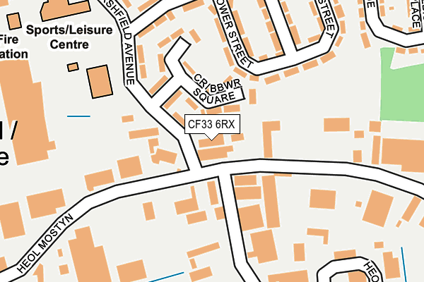 CF33 6RX map - OS OpenMap – Local (Ordnance Survey) CF33 6RX map - OS OpenMap – Local (Ordnance Survey)