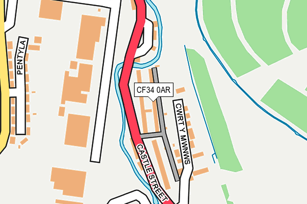 CF34 0AR map - OS OpenMap – Local (Ordnance Survey) CF34 0AR map - OS OpenMap – Local (Ordnance Survey)