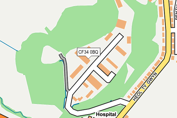 CF34 0BQ map - OS OpenMap – Local (Ordnance Survey) CF34 0BQ map - OS OpenMap – Local (Ordnance Survey)