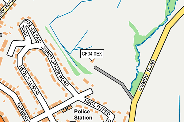 CF34 0EX map - OS OpenMap – Local (Ordnance Survey) CF34 0EX map - OS OpenMap – Local (Ordnance Survey)