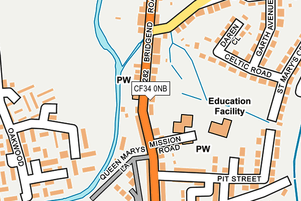 CF34 0NB map - OS OpenMap – Local (Ordnance Survey) CF34 0NB map - OS OpenMap – Local (Ordnance Survey)