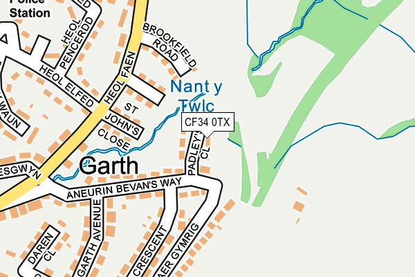 CF34 0TX map - OS OpenMap – Local (Ordnance Survey) CF34 0TX map - OS OpenMap – Local (Ordnance Survey)
