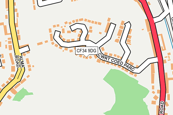 CF34 9DG map - OS OpenMap – Local (Ordnance Survey) CF34 9DG map - OS OpenMap – Local (Ordnance Survey)