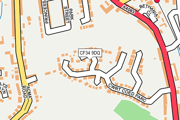 CF34 9DQ map - OS OpenMap – Local (Ordnance Survey) CF34 9DQ map - OS OpenMap – Local (Ordnance Survey)