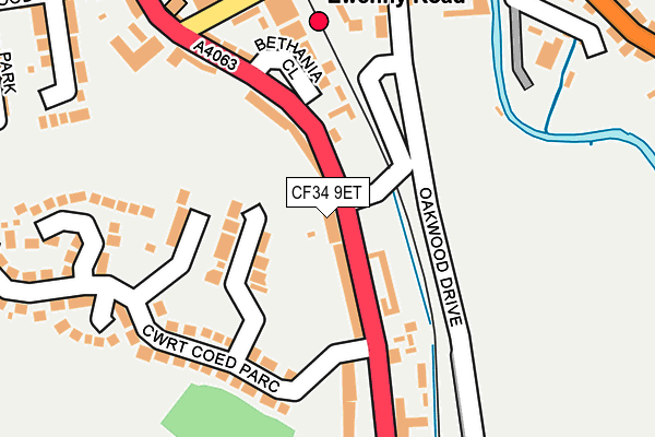 CF34 9ET map - OS OpenMap – Local (Ordnance Survey) CF34 9ET map - OS OpenMap – Local (Ordnance Survey)