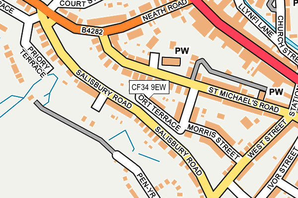 CF34 9EW map - OS OpenMap – Local (Ordnance Survey) CF34 9EW map - OS OpenMap – Local (Ordnance Survey)