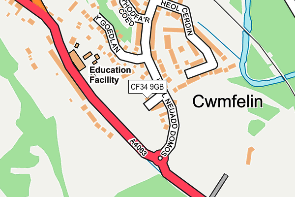 CF34 9GB map - OS OpenMap – Local (Ordnance Survey) CF34 9GB map - OS OpenMap – Local (Ordnance Survey)