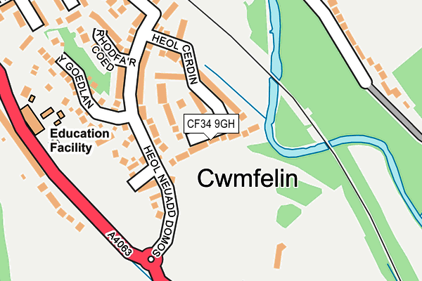 CF34 9GH map - OS OpenMap – Local (Ordnance Survey) CF34 9GH map - OS OpenMap – Local (Ordnance Survey)