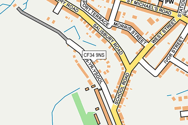 CF34 9NS map - OS OpenMap – Local (Ordnance Survey) CF34 9NS map - OS OpenMap – Local (Ordnance Survey)