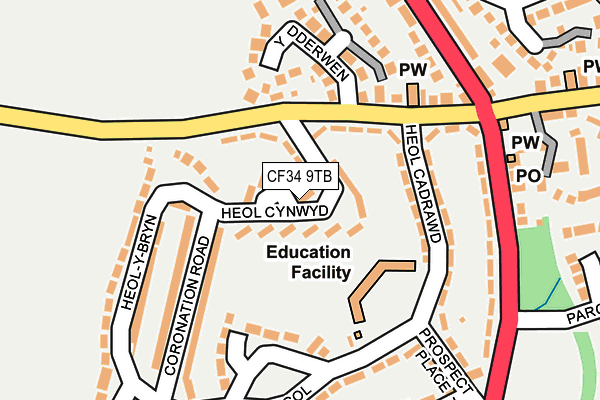 CF34 9TB map - OS OpenMap – Local (Ordnance Survey) CF34 9TB map - OS OpenMap – Local (Ordnance Survey)
