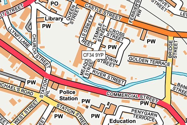 CF34 9YP map - OS OpenMap – Local (Ordnance Survey) CF34 9YP map - OS OpenMap – Local (Ordnance Survey)