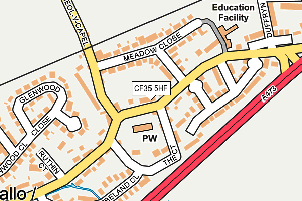 CF35 5HF map - OS OpenMap – Local (Ordnance Survey) CF35 5HF map - OS OpenMap – Local (Ordnance Survey)
