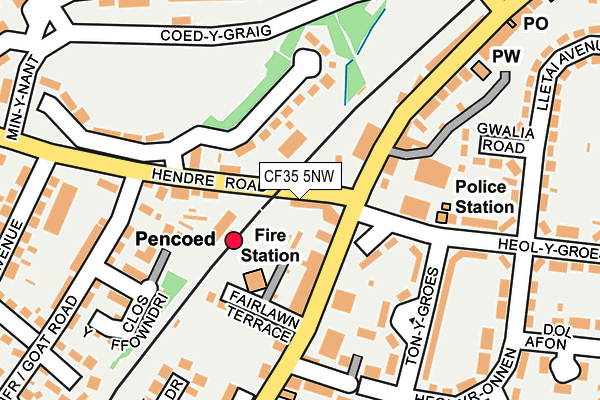 CF35 5NW map - OS OpenMap – Local (Ordnance Survey) CF35 5NW map - OS OpenMap – Local (Ordnance Survey)