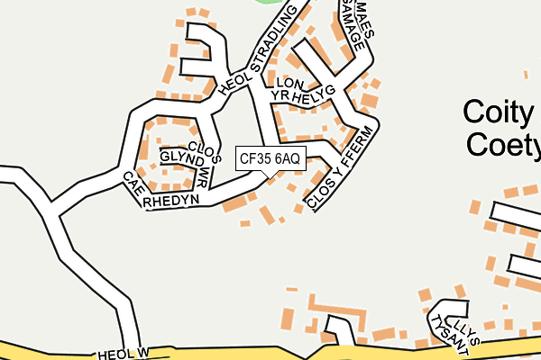 CF35 6AQ map - OS OpenMap – Local (Ordnance Survey) CF35 6AQ map - OS OpenMap – Local (Ordnance Survey)