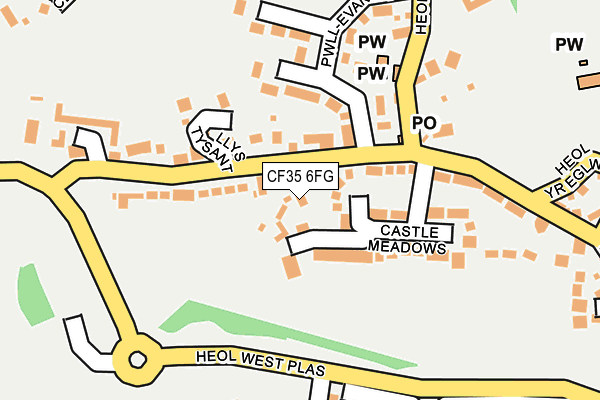 CF35 6FG map - OS OpenMap – Local (Ordnance Survey) CF35 6FG map - OS OpenMap – Local (Ordnance Survey)