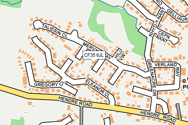 CF35 6JL map - OS OpenMap – Local (Ordnance Survey) CF35 6JL map - OS OpenMap – Local (Ordnance Survey)