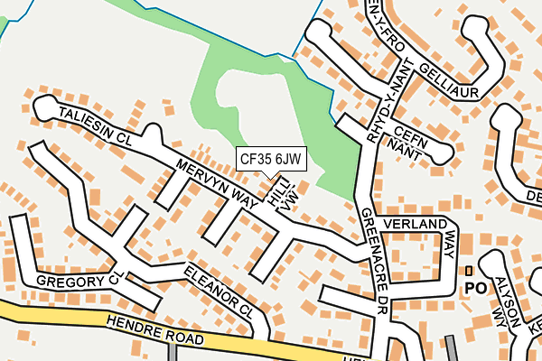 CF35 6JW map - OS OpenMap – Local (Ordnance Survey) CF35 6JW map - OS OpenMap – Local (Ordnance Survey)