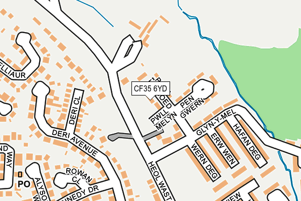CF35 6YD map - OS OpenMap – Local (Ordnance Survey) CF35 6YD map - OS OpenMap – Local (Ordnance Survey)