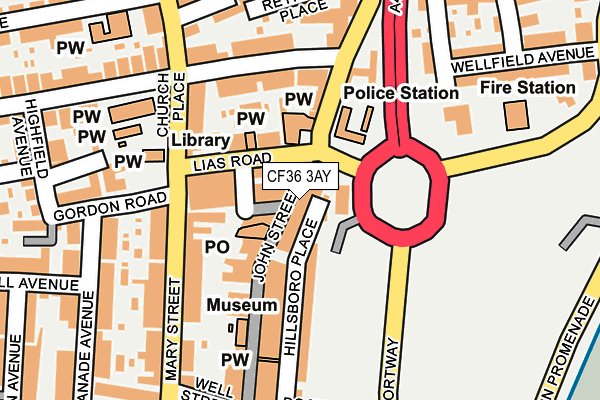 CF36 3AY map - OS OpenMap – Local (Ordnance Survey) CF36 3AY map - OS OpenMap – Local (Ordnance Survey)