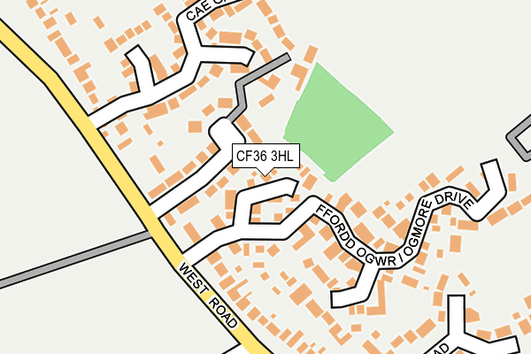 CF36 3HL map - OS OpenMap – Local (Ordnance Survey) CF36 3HL map - OS OpenMap – Local (Ordnance Survey)