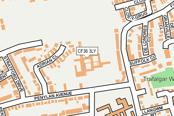 CF36 3LY map - OS OpenMap – Local (Ordnance Survey) CF36 3LY map - OS OpenMap – Local (Ordnance Survey)