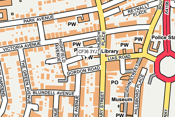 CF36 3YJ map - OS OpenMap – Local (Ordnance Survey) CF36 3YJ map - OS OpenMap – Local (Ordnance Survey)