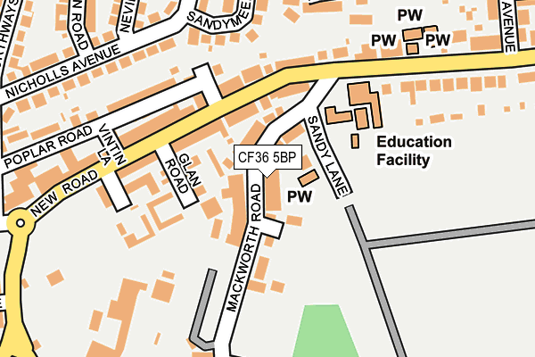 CF36 5BP map - OS OpenMap – Local (Ordnance Survey) CF36 5BP map - OS OpenMap – Local (Ordnance Survey)