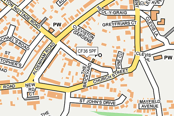 CF36 5PF map - OS OpenMap – Local (Ordnance Survey) CF36 5PF map - OS OpenMap – Local (Ordnance Survey)