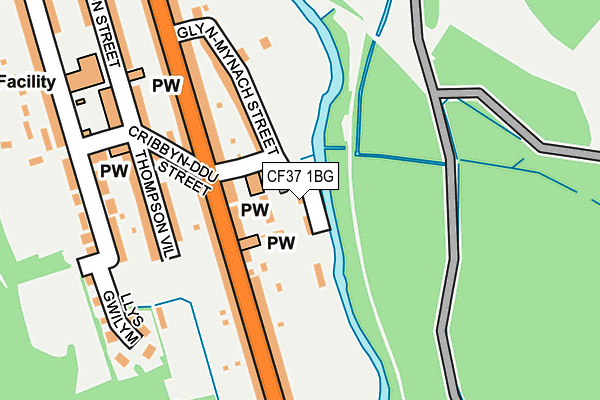 CF37 1BG map - OS OpenMap – Local (Ordnance Survey) CF37 1BG map - OS OpenMap – Local (Ordnance Survey)