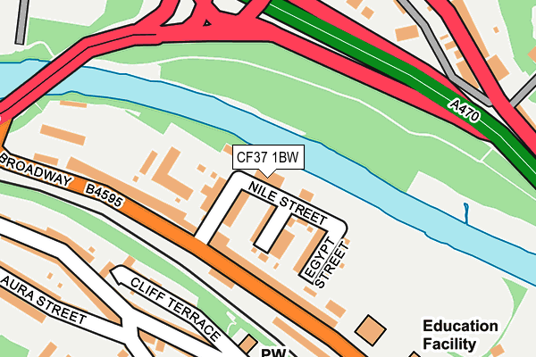 CF37 1BW map - OS OpenMap – Local (Ordnance Survey) CF37 1BW map - OS OpenMap – Local (Ordnance Survey)