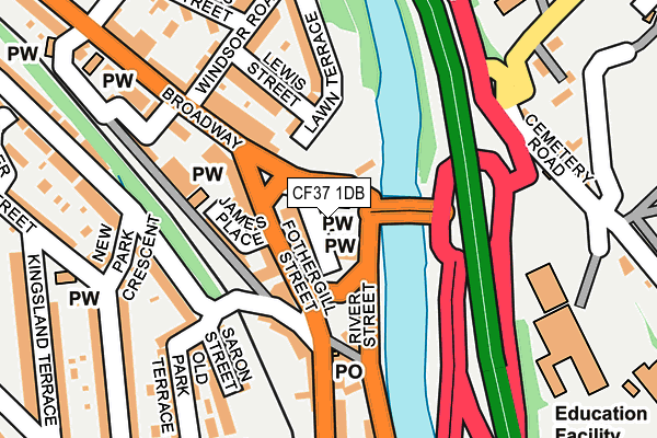 CF37 1DB map - OS OpenMap – Local (Ordnance Survey) CF37 1DB map - OS OpenMap – Local (Ordnance Survey)