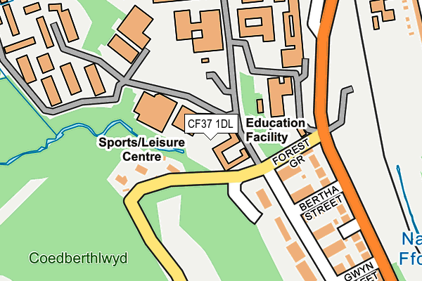 CF37 1DL map - OS OpenMap – Local (Ordnance Survey) CF37 1DL map - OS OpenMap – Local (Ordnance Survey)